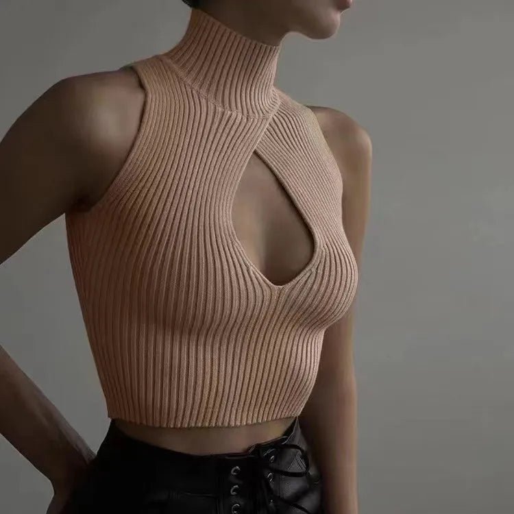 Europe US Sexy Club Hot Sale Women Camisole Hollow Design Tank Crop Top Beauty Breast Muscle Y2K Unisex Vest - Zeprah