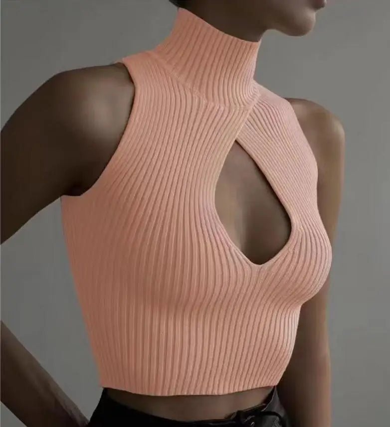 Europe US Sexy Club Hot Sale Women Camisole Hollow Design Tank Crop Top Beauty Breast Muscle Y2K Unisex Vest - Zeprah