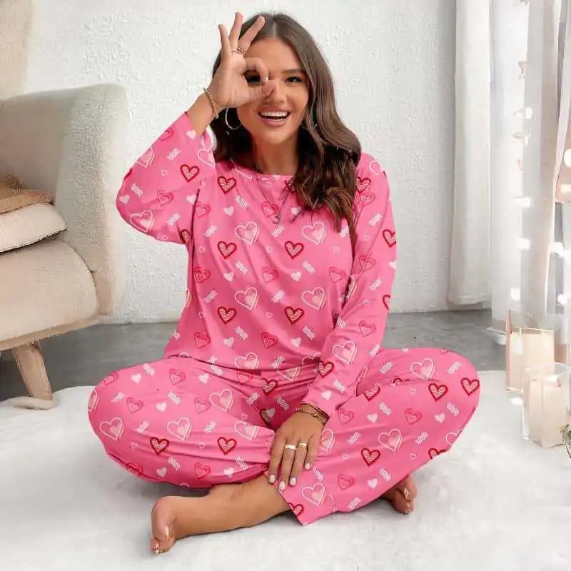 European American Autumn New Style Cotton Stretch Breathable Women's Homewear Long Pants V - neck - Zeprah
