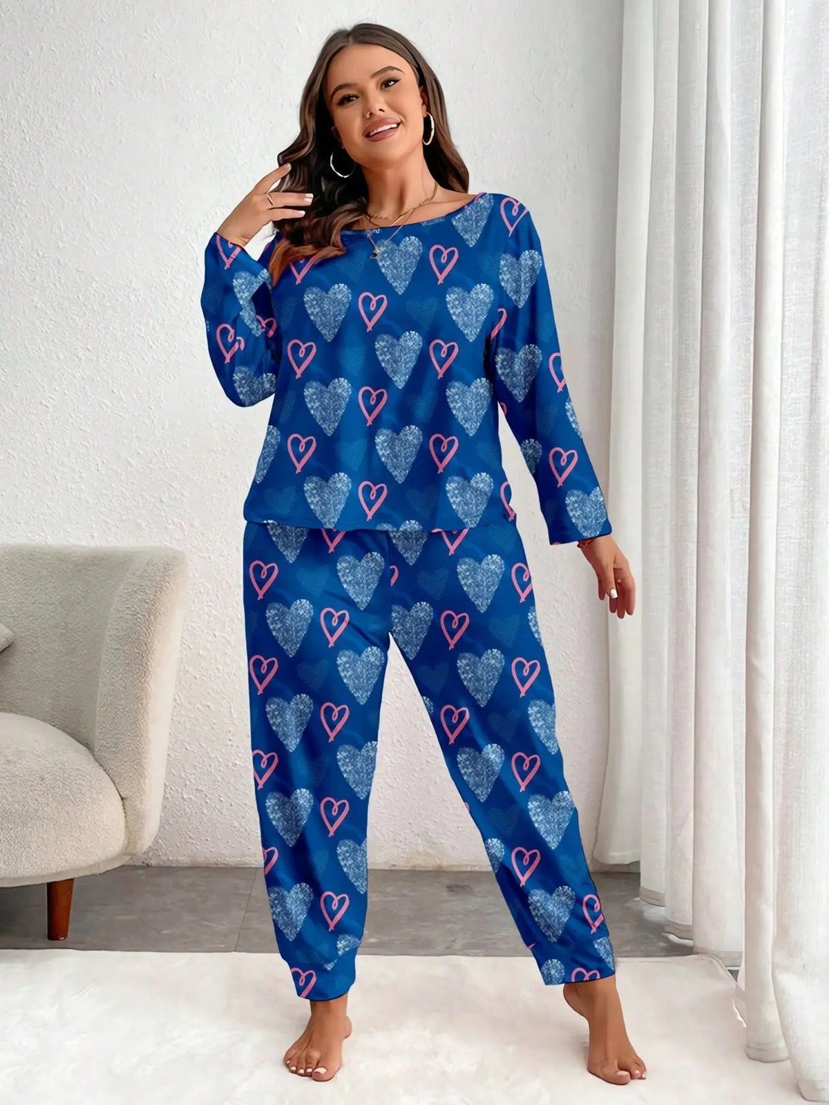 European American Autumn New Style Cotton Stretch Breathable Women's Homewear Long Pants V - neck - Zeprah