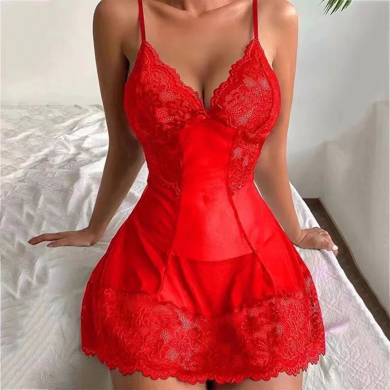 European American Erotic Lingerie Casual Heated Skirt Sexy Temptation Lace Pattern Solid for Summer - Zeprah
