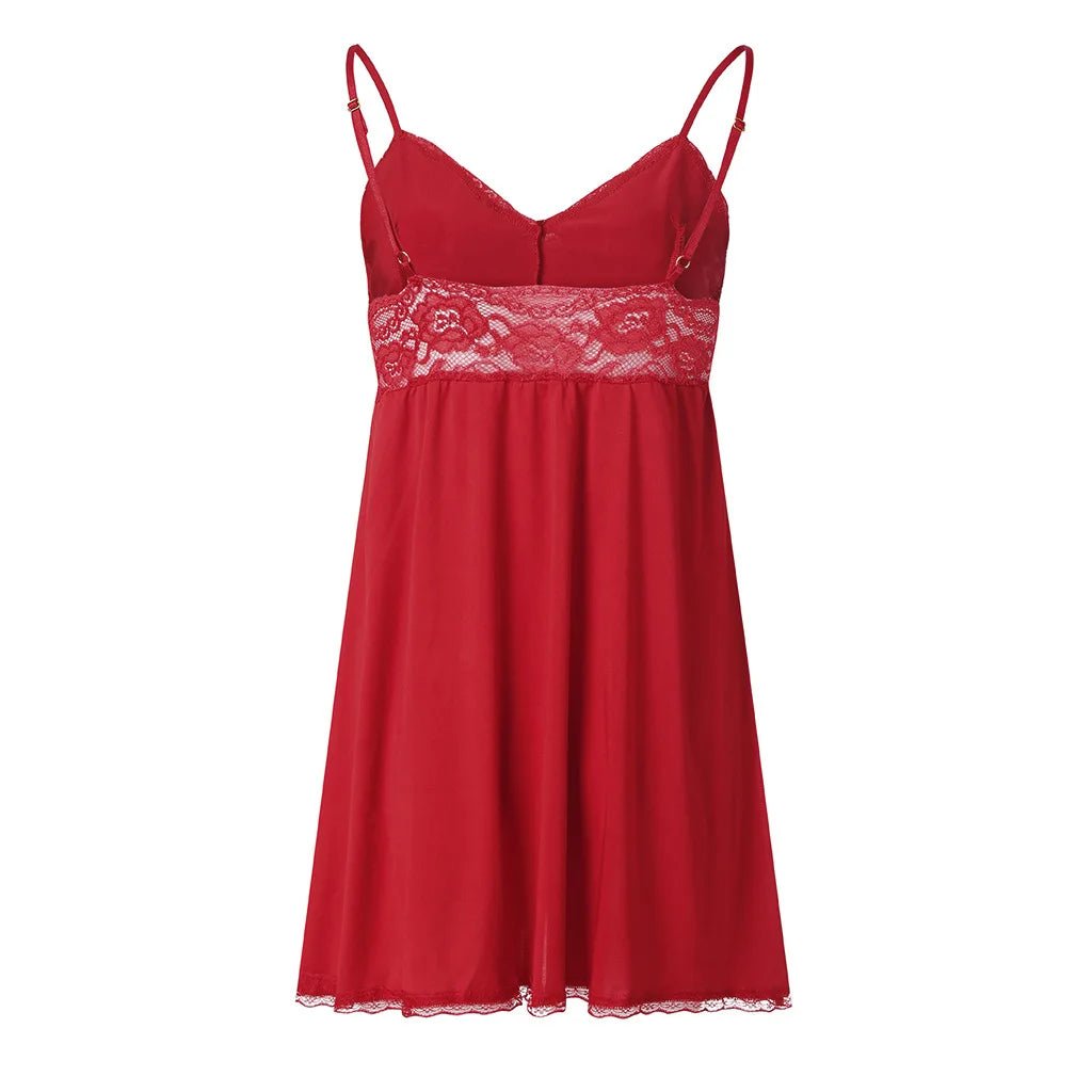 European American Lace Sexy Underwear Women's See - through Polyester Pajamas Seductive Nightgown - Zeprah