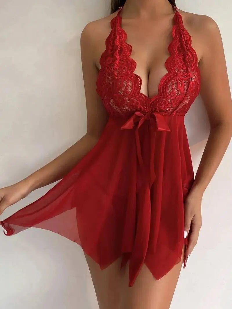 European American Mesh Women's Nightdress Breathable Sexy Sleepwear Popular - Zeprah
