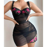 European American New Sexy Female Lingerie Lace Dobby Fabric See - Through Underwire Push - Up Water - Soluble Embroidery - Zeprah