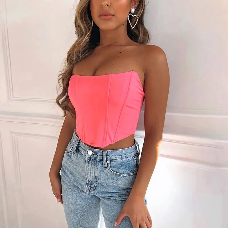 European & American Playful Sexy Style Backless Crop Top - Off - the - Shoulder Fitted Blouse - Zeprah