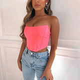 European & American Playful Sexy Style Backless Crop Top - Off - the - Shoulder Fitted Blouse - Zeprah