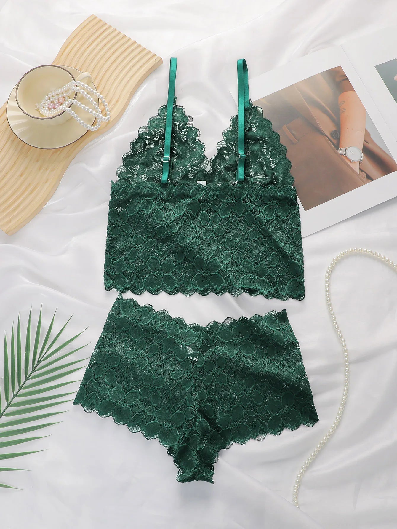 European American Sexy Lace Trim Women's Underwear French Style Wireless Push - Up Firm Breathable Vest Bra - Zeprah