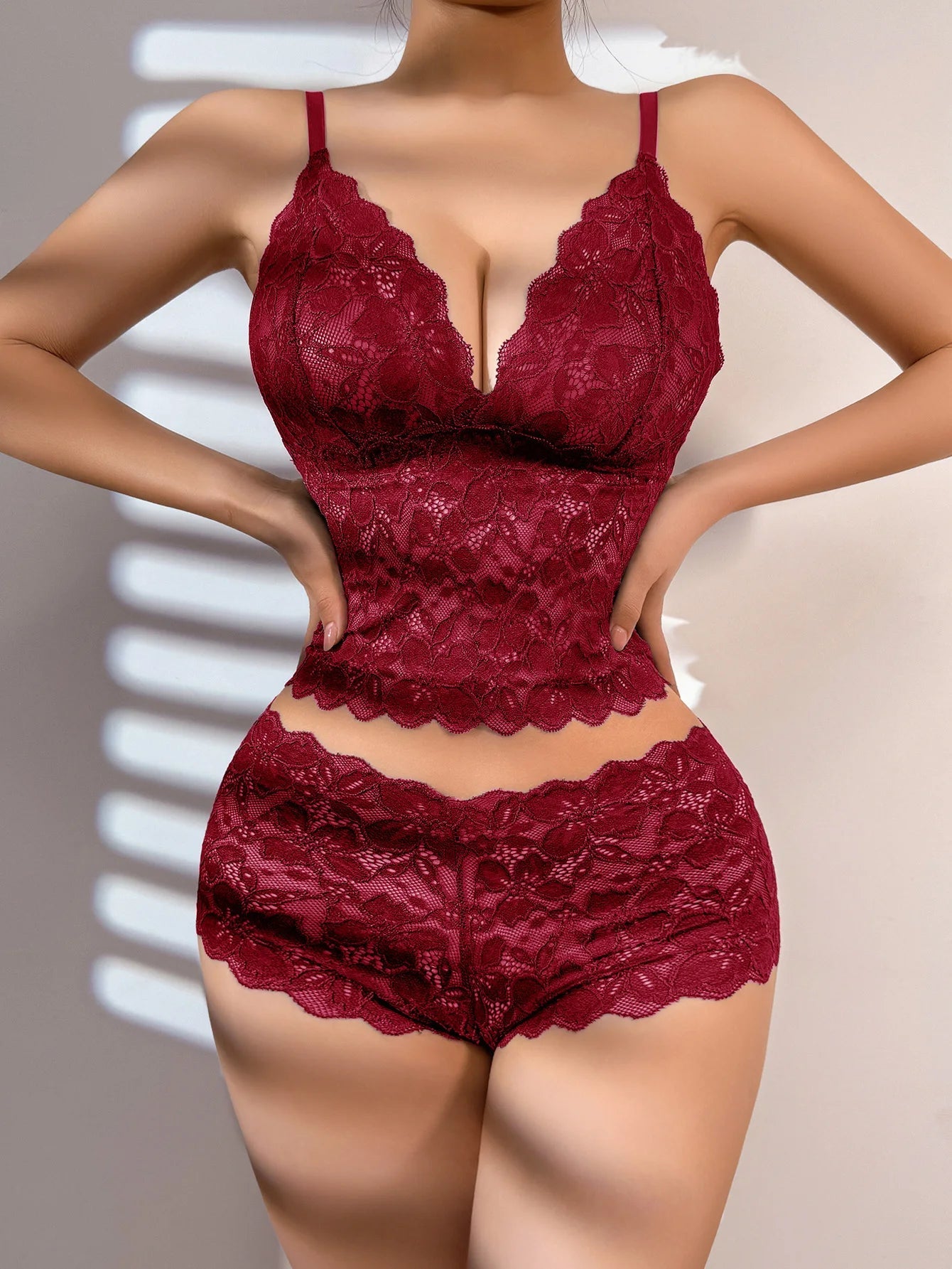 European American Sexy Lace Trim Women's Underwear French Style Wireless Push - Up Firm Breathable Vest Bra - Zeprah
