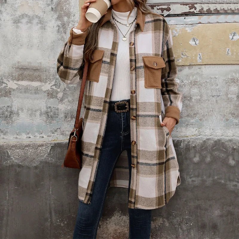European American Style Autumn Winter Casual Vintage Long Mandarin Collar Poncho Coat - Zeprah
