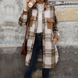 European American Style Autumn Winter Casual Vintage Long Mandarin Collar Poncho Coat - Zeprah