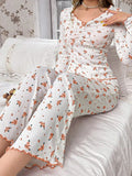 European American Style Autumn Winter Loungewear Sexy Casual Fashion Breathable Knitted Long - Sleeved Women - Zeprah