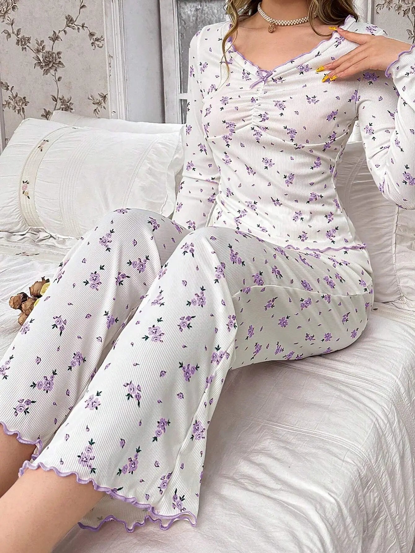 European American Style Autumn Winter Loungewear Sexy Casual Fashion Breathable Knitted Long - Sleeved Women - Zeprah