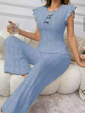 European American Style Sexy Hollow Out Strapless Women's Spandex Lace Pajamas Spring Summer High - end Homewear - Zeprah