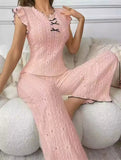European American Style Sexy Hollow Out Strapless Women's Spandex Lace Pajamas Spring Summer High - end Homewear - Zeprah