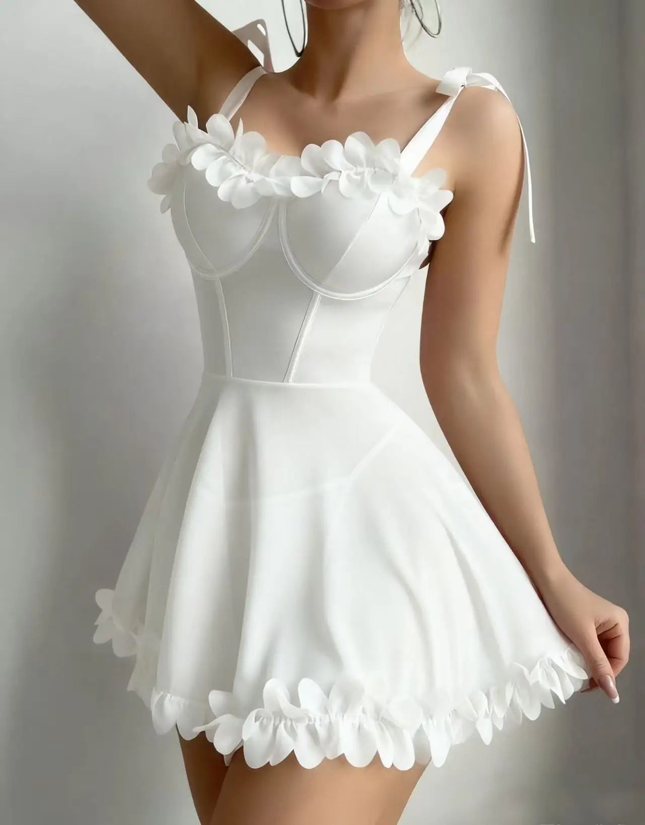 European American Style Sexy Summer Nightdress Women's Skinny Collarless Chest Pad Comfortable Sweet Style Loungewear - Zeprah