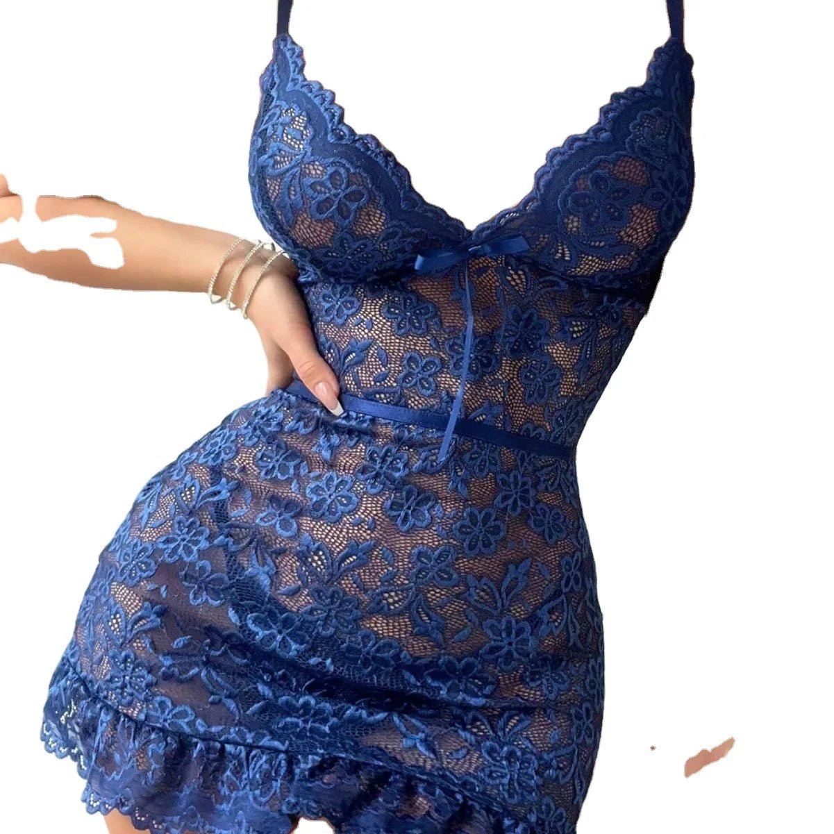 European American Style Slim Fit Camisole Dress Lace Bodycon Sexy Lingerie for Women - Zeprah