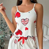 European American Women's Camisole Wearable Pajamas Solid Sexy Tank Top Shorts Homewear Breathable - Zeprah