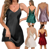 European American Women's Homewear Pajamas Camisole Sexy Lace Trim Silk Satin Elastic Waist - Zeprah