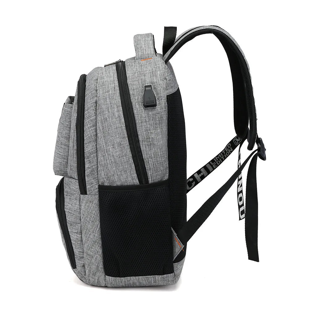 European Market Recycled Polyester School Travel Business Laptop Backpack Unisex Handiness USB Charger Port Waterproof - Zeprah