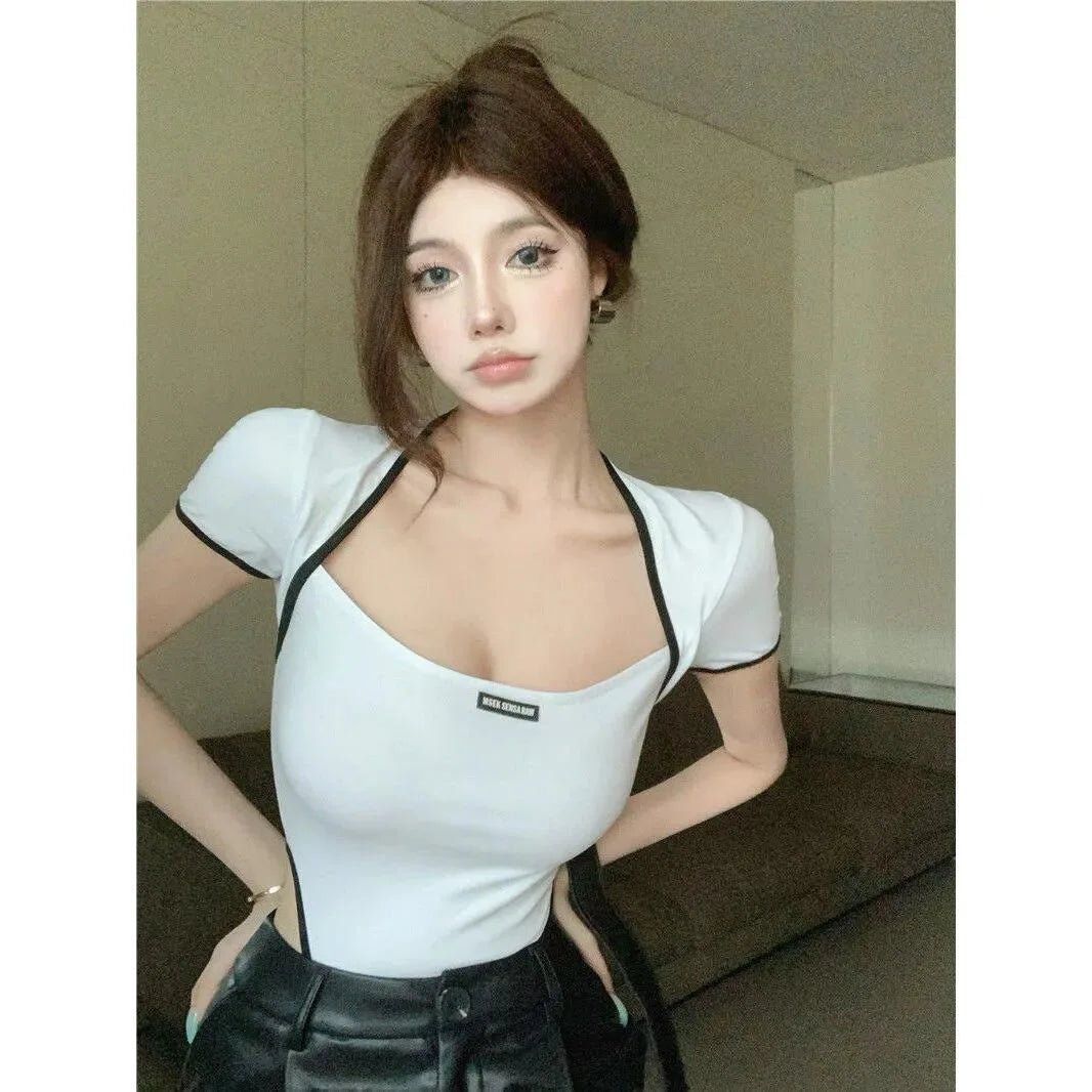 Exposed Collarbone Bodysuit Slim - fit One - piece Vest Best Sale Crotch Top - Zeprah