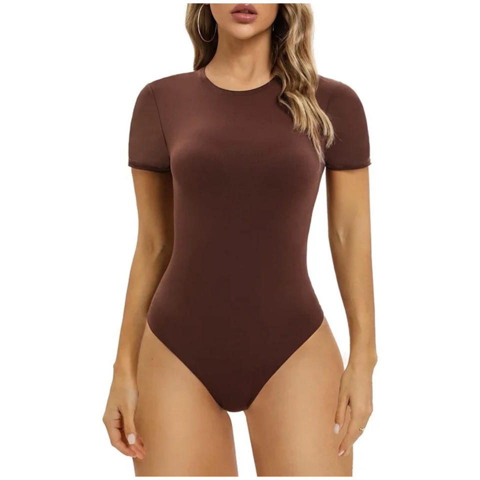 Hot Sell Women Short Sleeve One Piece High Stretch Compression Soft Bodysuit Rompers Jumpsuit
