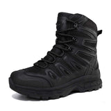 Winter Autumn Men Blank Leather Outdoor Field Training Mountaineering Boots Size US 13 EU 47 High Top Ankle Hiking Shoes for Man