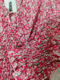Women Summer Floral Print Mini Dress V Neck Puff Short Sleeve Smocked Waist Ruffle Hem Casual Short Dress 4 Colors Available