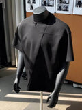Men's Relaxed Fit Geometric Paneled T-Shirt, Casual Breathable Short Sleeve Crew Neck Tee
