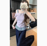 2026 Summer Cold Shoulder Patchwork Short Sleeve T-Shirt Women Fashionable Ruched Waist Asymmetrical One Shoulder Top