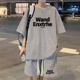 Men's Short-sleeved T-shirt and Shorts Set Summer Trendy Men's Handsome Leisure Sports Suit