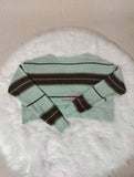 Design Sense Striped Long-sleeved Knit T-shirt Women's Spring and Autumn Unique Chic High Waist Short Top