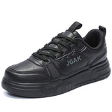 Synthetic Leather Sneakers with Thick Midsole & Ventilated Toe Design for All-Day Comfort Running Walking