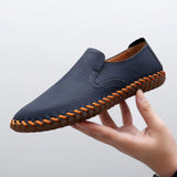 Pointed Toe Lightweight Slip on Comfortable Casual Shoes Good Quality Hot Selling Handmade Men Genuine Leather Shoes