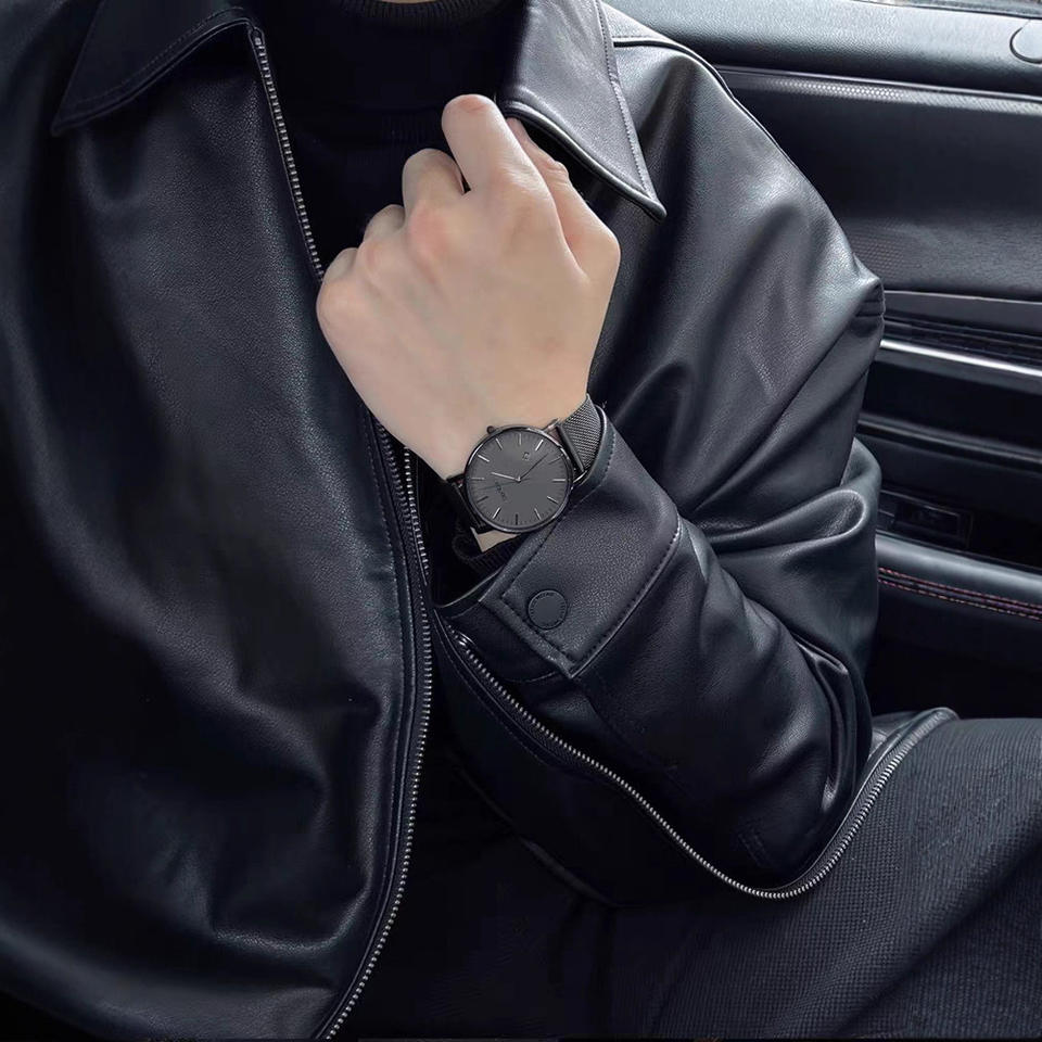 Men Black Lapel Faux Leather Jacket Loose Oversized Zip up Casual Motorcycle Coat Daily Streetwear Outerwear