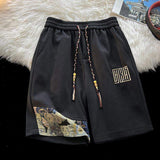 New Men's Summer Embroidered Casual Shorts Bulk Loose Unique Sporty 5-Inch Pants