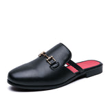Summer Men Half Shoes Casual Slip on Backless Loafers With Bowknot Durable Comfortable Men Mules