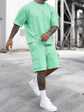 2026 Hot Selling Summer Fashion Casual Workwear Shorts Sports Men's T-shirt Shorts Set