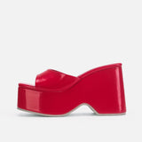 Women's Chic Slip-On Height Boosting Wedge Sandals with Chunky Platform Heels