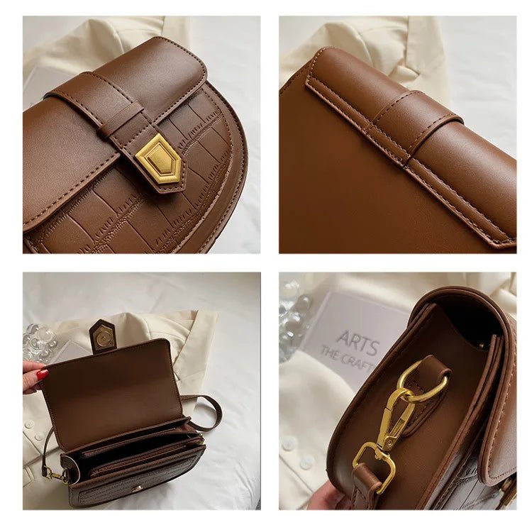 Fashion Acrylic Chain Messenger Shoulder Bag Womens Bags Design Stone Saddle Handbags - Zeprah