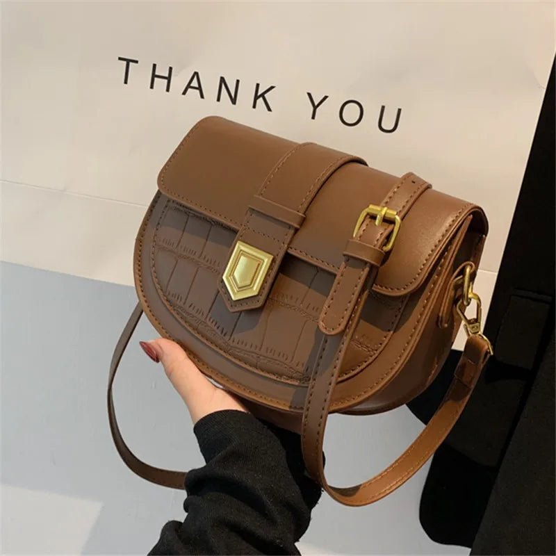 Fashion Acrylic Chain Messenger Shoulder Bag Womens Bags Design Stone Saddle Handbags - Zeprah