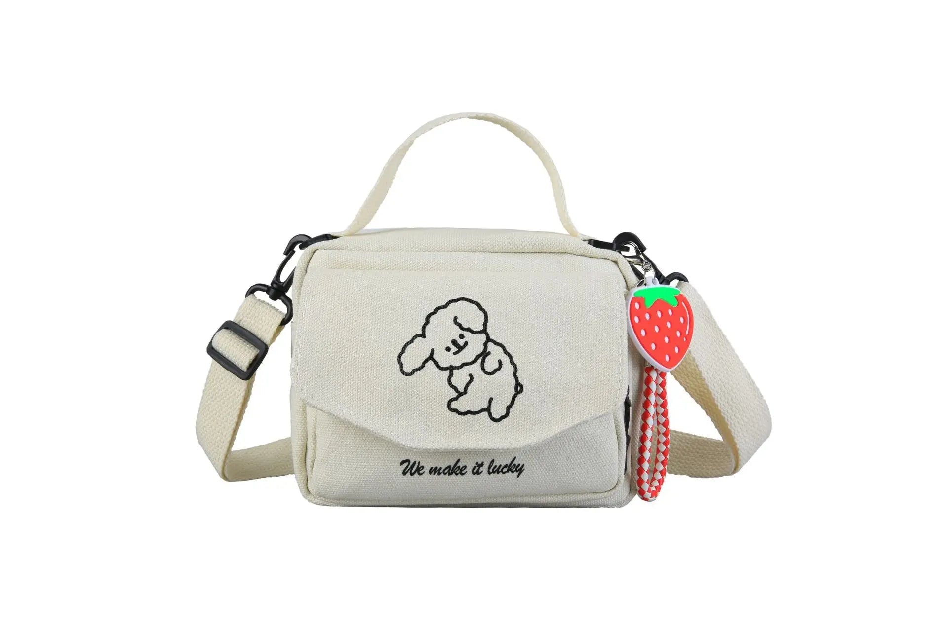 Fashion Canvas Small Square Bag Lovely Canvas Pure Color Casual Women Ladies Luxury Shoulder Tote Bag Handbag - Zeprah