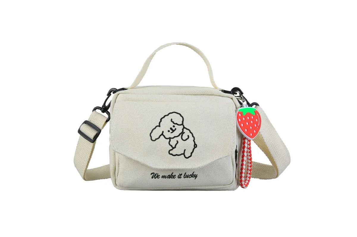 Fashion Canvas Small Square Bag Lovely Canvas Pure Color Casual Women Ladies Luxury Shoulder Tote Bag Handbag - Zeprah