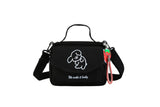 Fashion Canvas Small Square Bag Lovely Canvas Pure Color Casual Women Ladies Luxury Shoulder Tote Bag Handbag - Zeprah