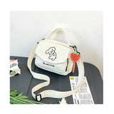 Fashion Canvas Small Square Bag Lovely Canvas Pure Color Casual Women Ladies Luxury Shoulder Tote Bag Handbag - Zeprah