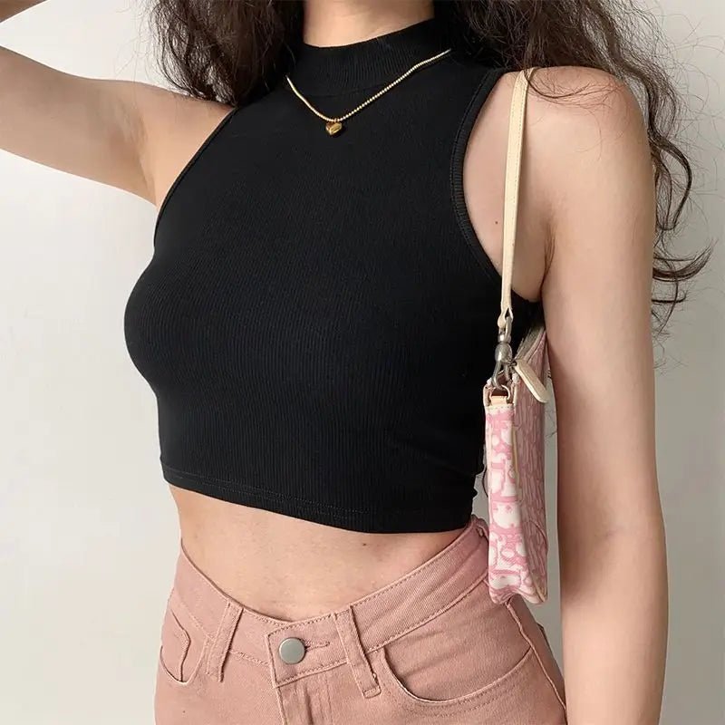 Fashion Casual Sleeveless Women's Round Neck Summer Sports Tank Top Wire - Free Crop Camisoles - Zeprah