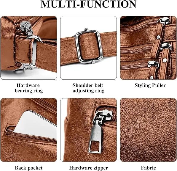 Fashion Luxury Unisex Handbag Messenger Shoulder Bag with Zipper Closure Letter Decoration Waterproof - Zeprah