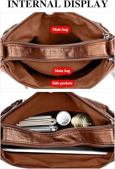 Fashion Luxury Unisex Handbag Messenger Shoulder Bag with Zipper Closure Letter Decoration Waterproof - Zeprah