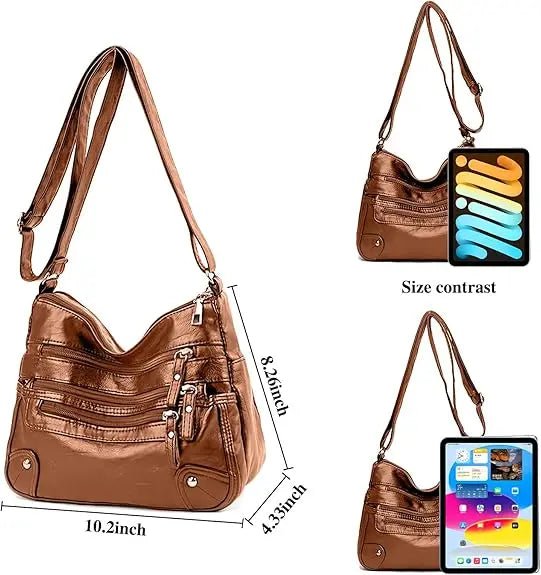 Fashion Luxury Unisex Handbag Messenger Shoulder Bag with Zipper Closure Letter Decoration Waterproof - Zeprah