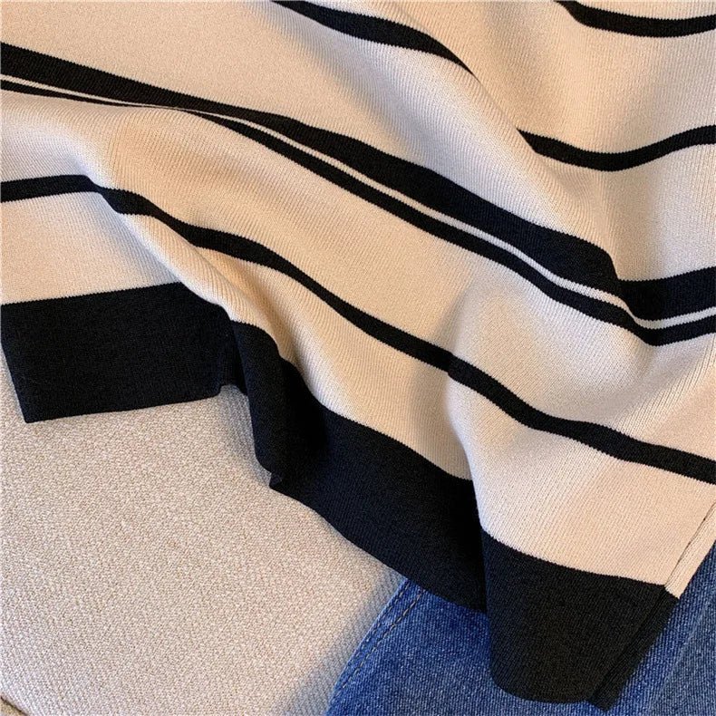 Fashion Stripe Spring Summer Top Camisole Shirt All - Match Upper Garment Waistcoat Soft Short Knitted Unisex Woman Man Vest - Zeprah