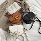 Fashion Trendy Ladies Leather Chain Crossbody Saddle Bag Women's Stylish Handbag - Zeprah